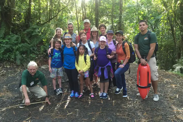guides and guests in forest
