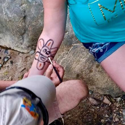 arm paint in wild and scenic rainforest nature walk